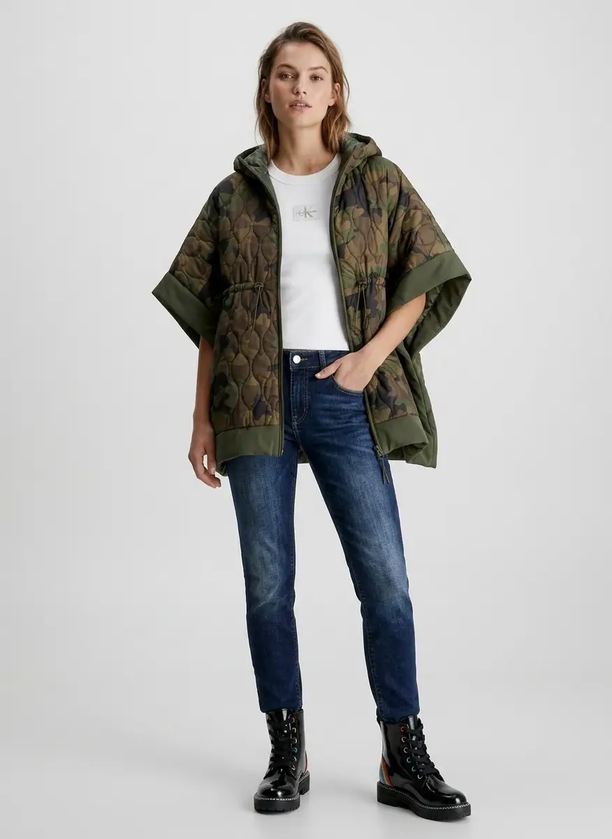 IL GUFO Hooded camouflage cape 8