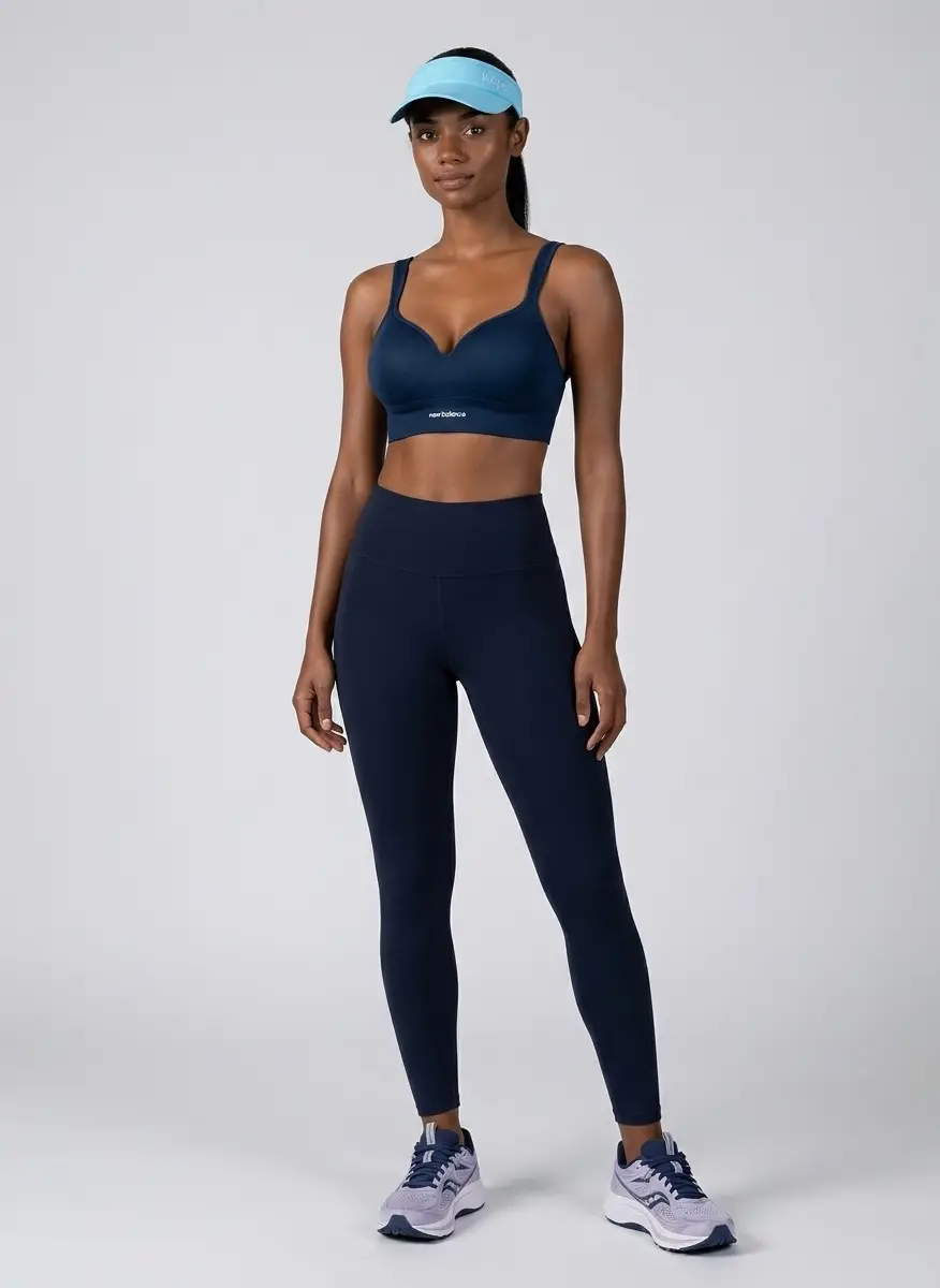 New Balance New Balance Women's Sports Bra with Molded Cups, High Impact Athletic Workout Set, Crisscross Strap, Seamless Bra for Women, 3