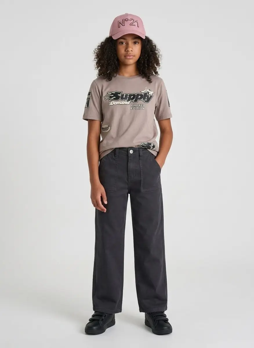 Lands' End Girls Woven Utility Cargo Pant with Pockets 5