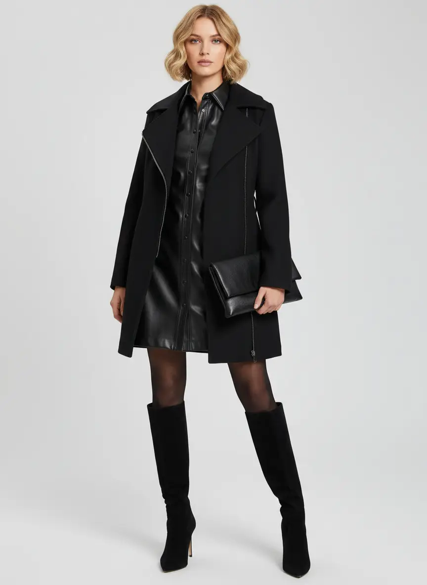 Calvin Klein Womens Wool Blend Belted Wrap Coat, Created for Macys 3