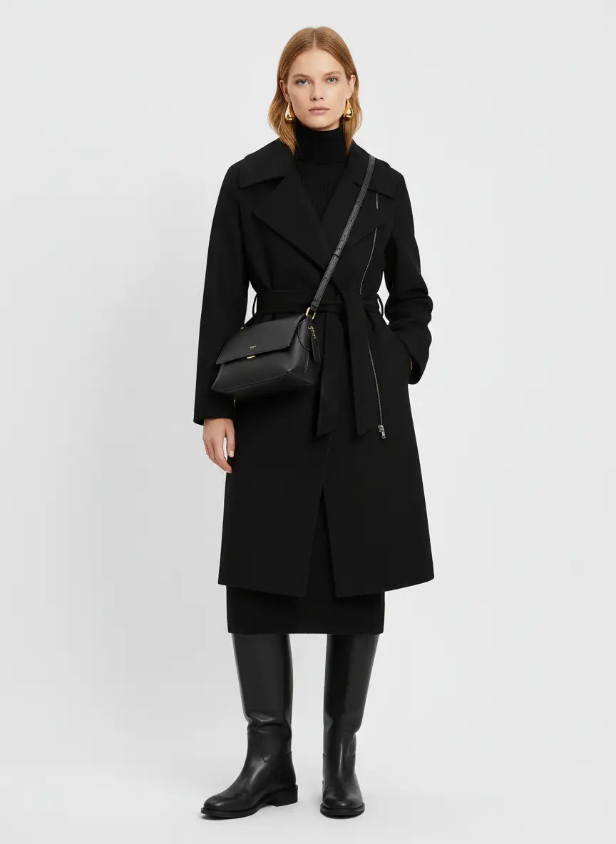 Calvin Klein Womens Wool Blend Belted Wrap Coat, Created for Macys 6