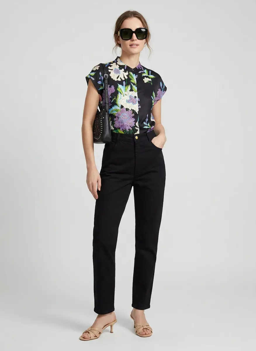 Diane von Furstenberg Diane Von Furstenberg Multicolor Printed Silk Blouse M 7