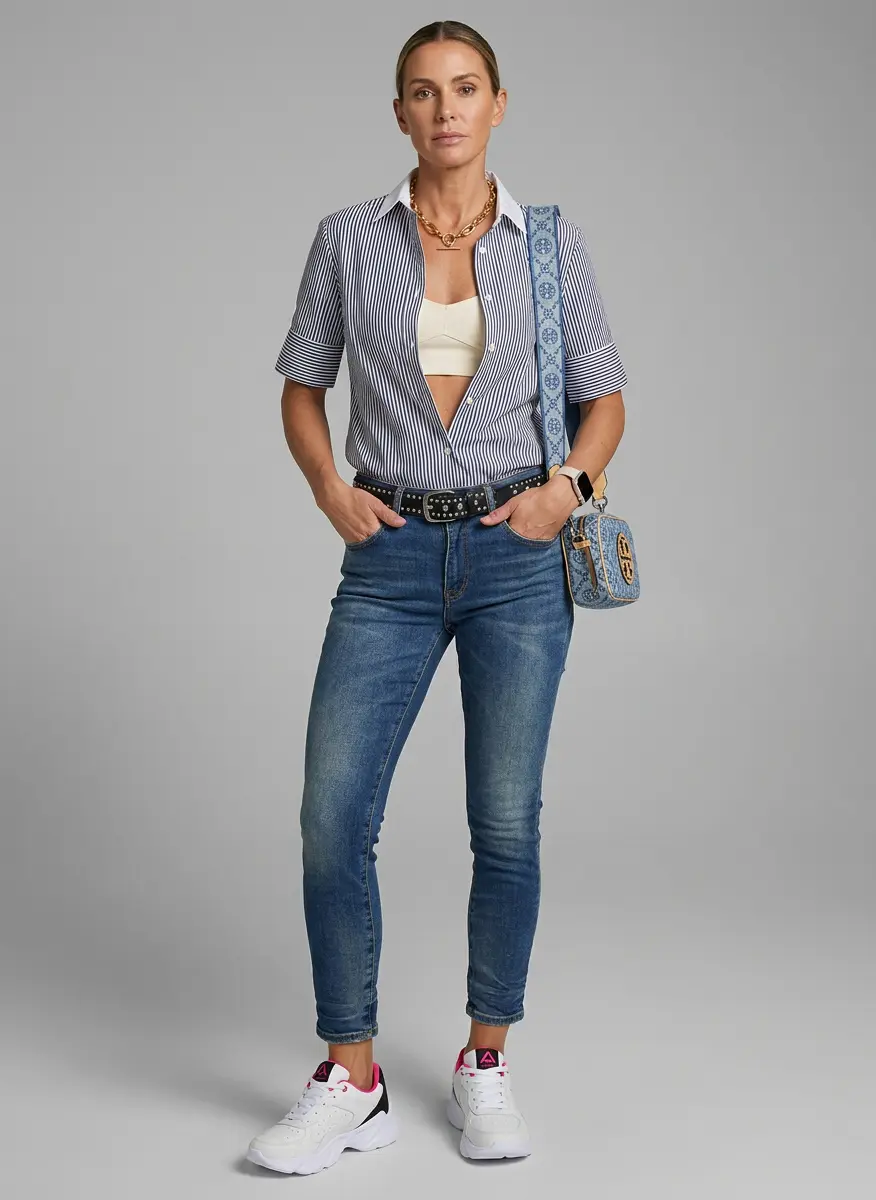Denim-on-Denim Sophistication