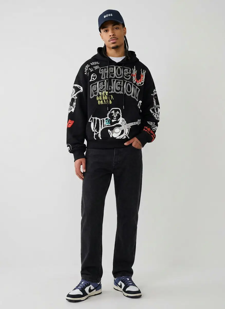 True Religion Men's Oversized Loose-Fit Hoodie 5