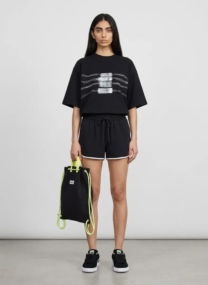 Alexander Wang Black Oversized Graphic T-shirt 6