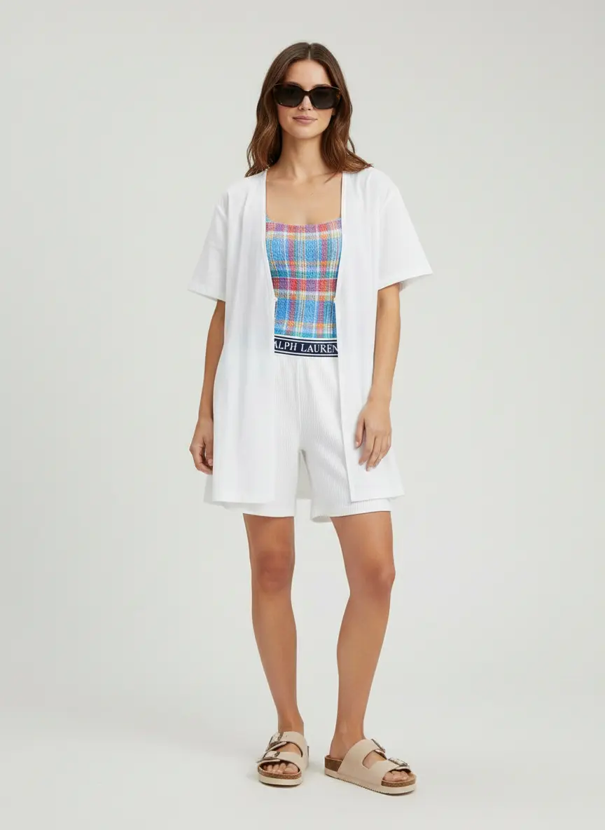 Poolside Plaid Elegance