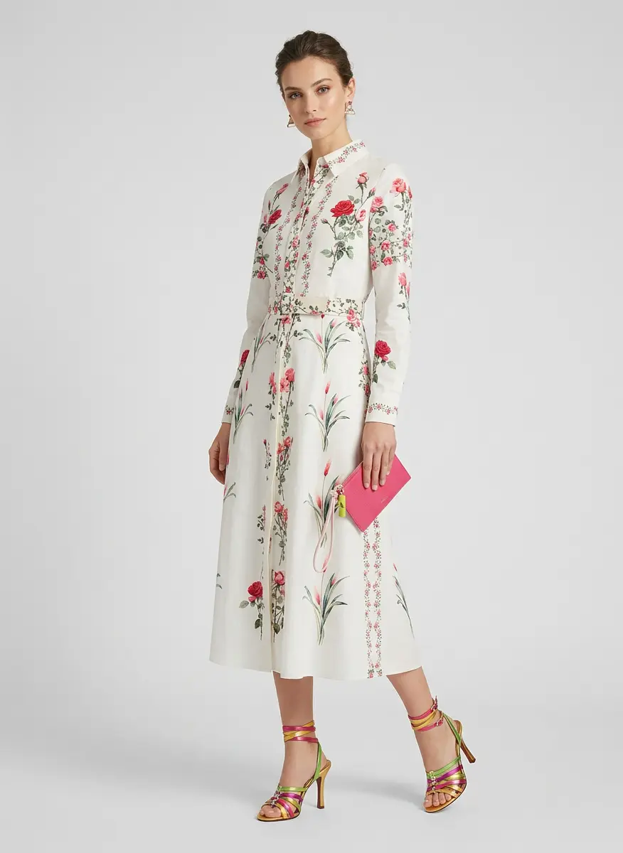 Floral Satin Evening