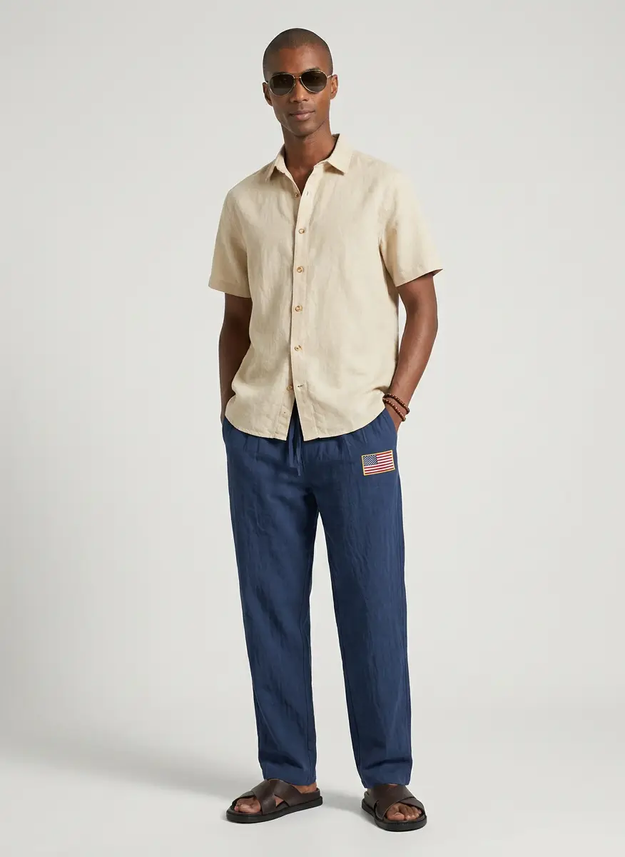Nautica Mens Linen Short-Sleeve Shirt 3