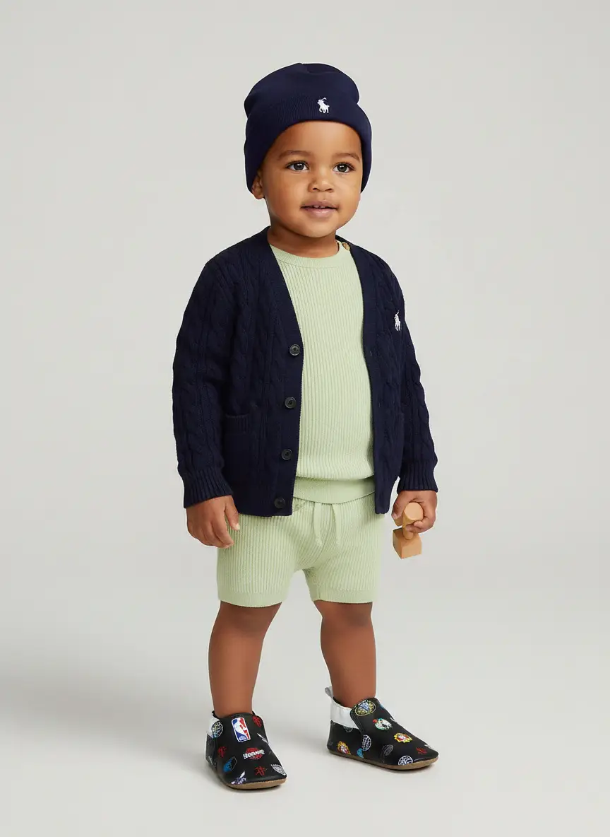 Ralph Lauren Baby Boys Cable-Knit Cotton V-Neck Cardigan 4
