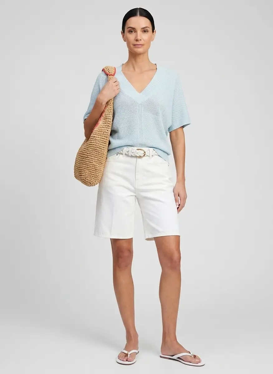 Truth Womens Short Sleeve V Neck Pullover Top 5