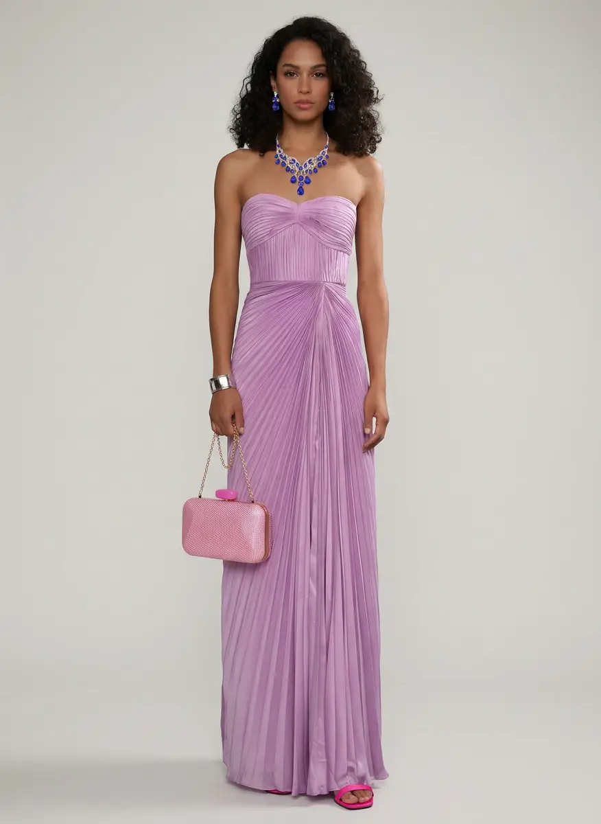 AMUR Joyceanne Plissé Gown 6