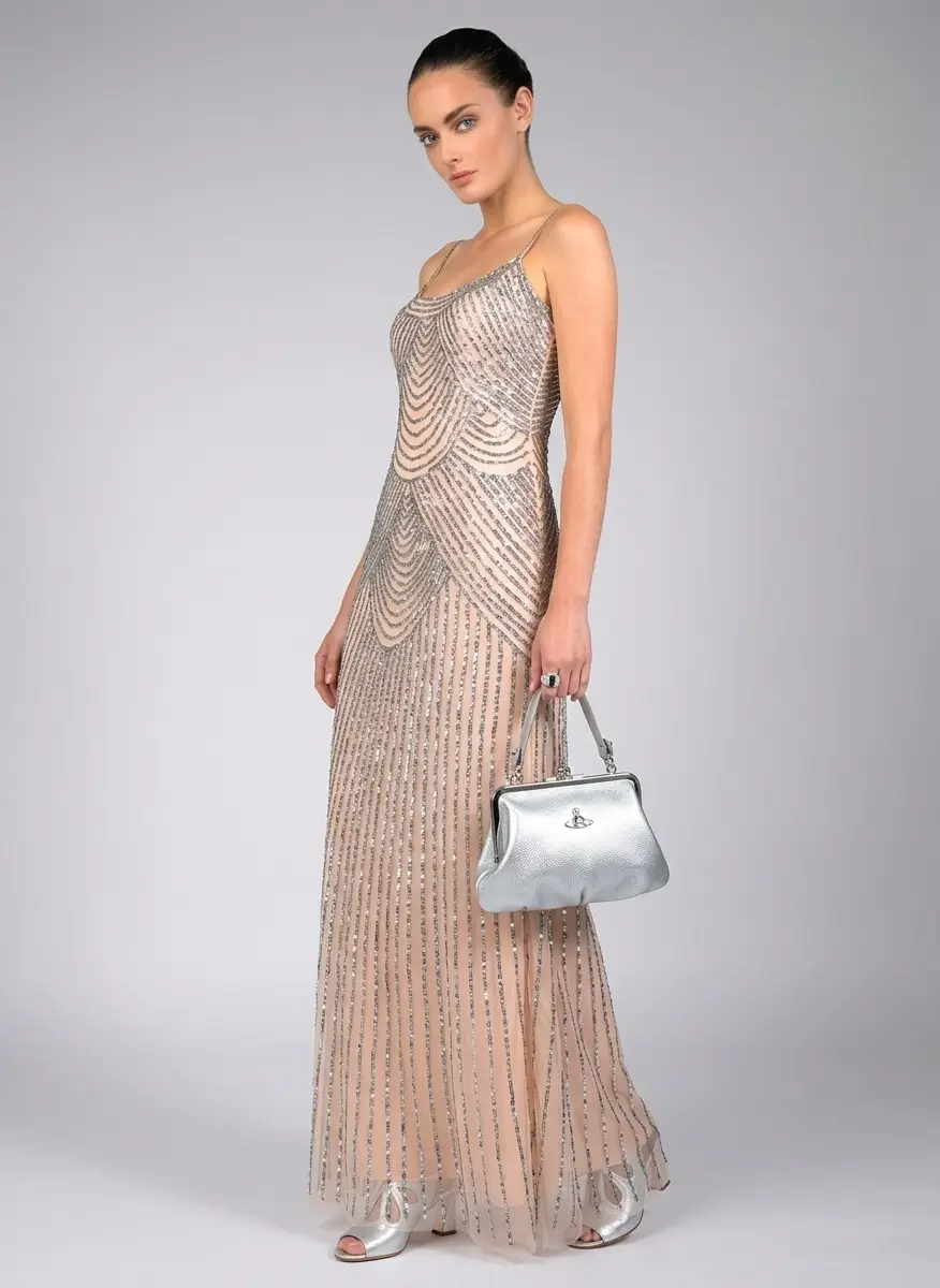Basix Black Label Art Deco Evening Dress 8