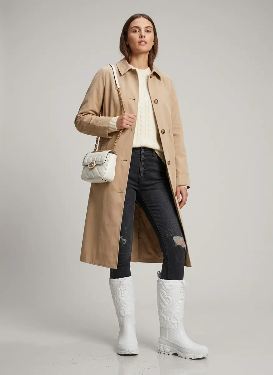 Monochrome Luxury Rain Look