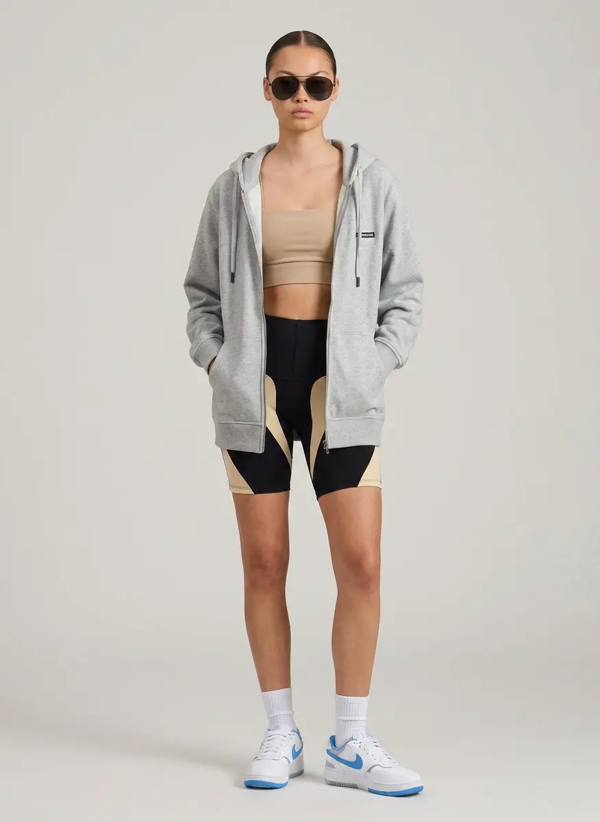 Modern Contrast Biker Look