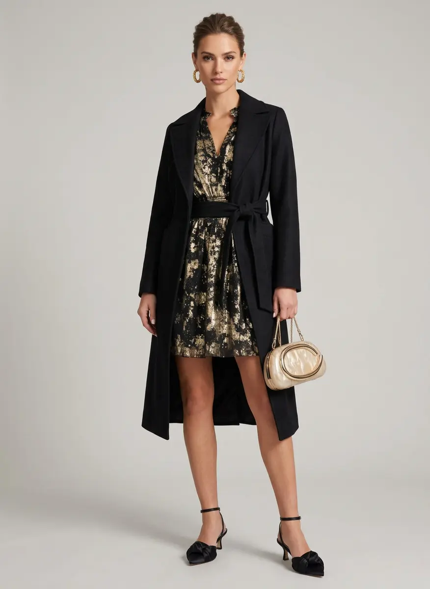 Luxury Gold & Satin Ensemble