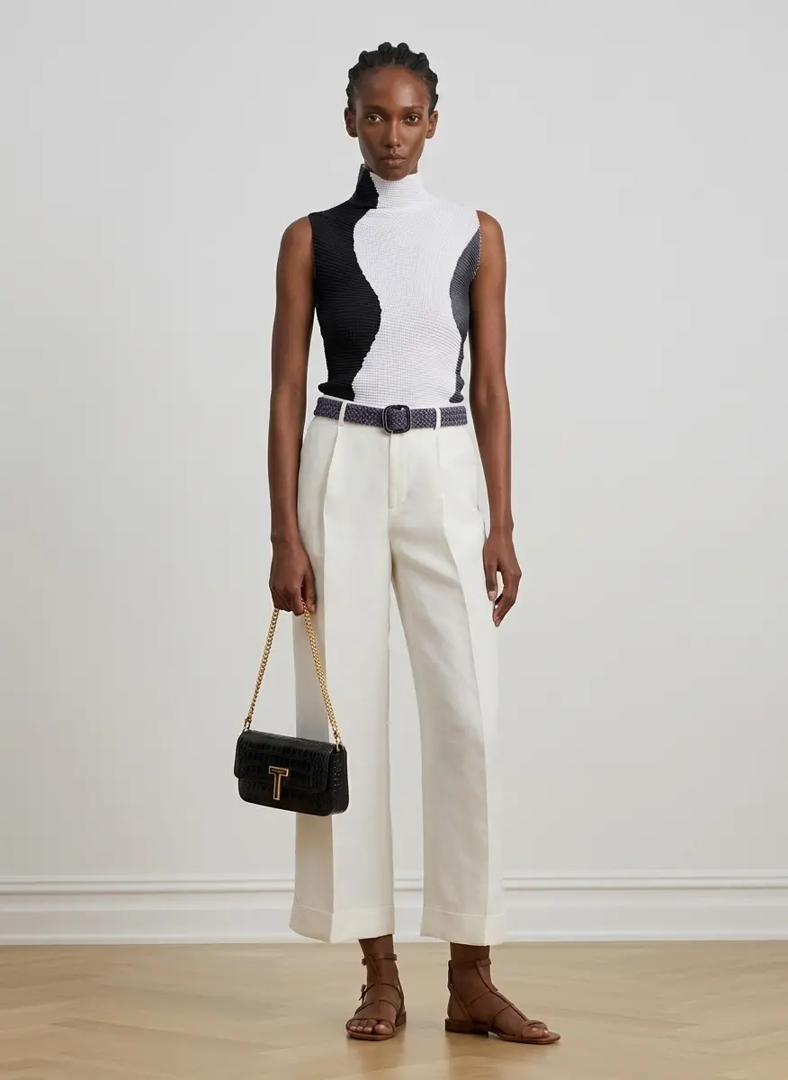 Modern Pleated Contrast