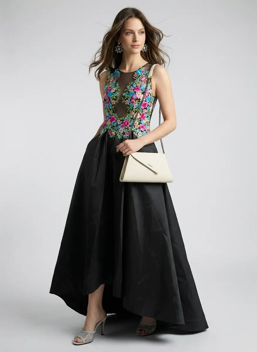 Basix Black Label Floral Top Evening Gown 7