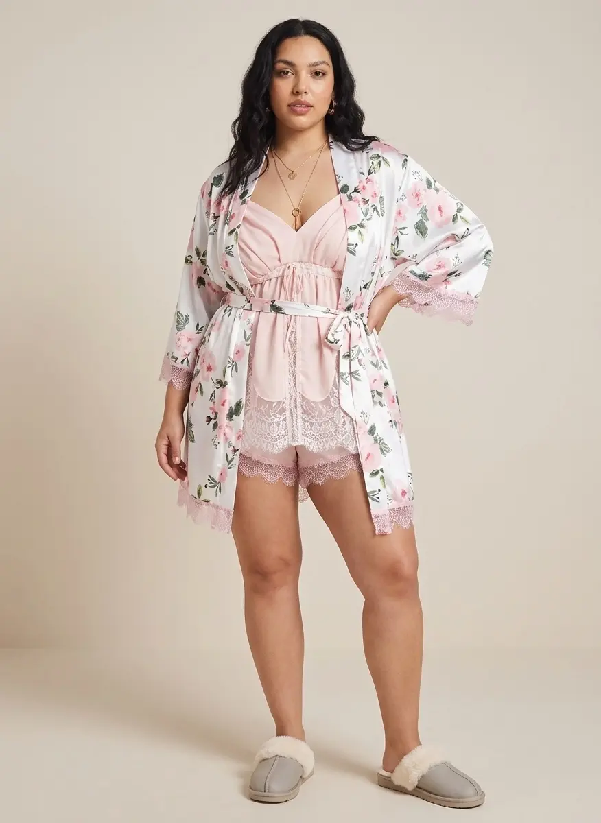 Romantic Rose Satin Set