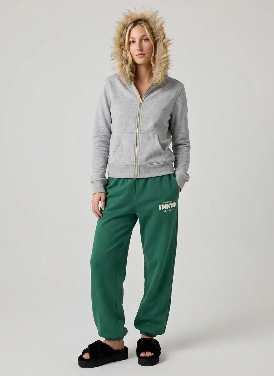 Out From Under Out From Under Bundle Up Faux Fur Trim Zip-Up Hoodie Sweatshirt 5