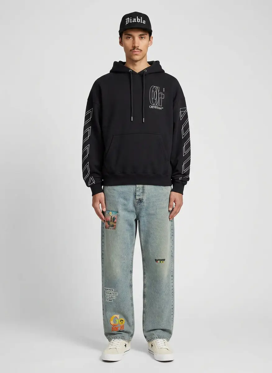 Off-White Black Big Double Arrow Skate Hoodie 5