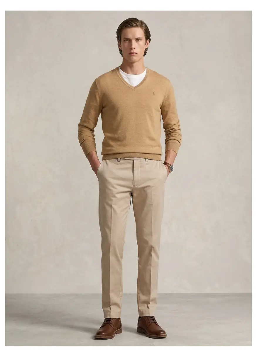 Ralph Lauren Washable Wool V-Neck Sweater 8