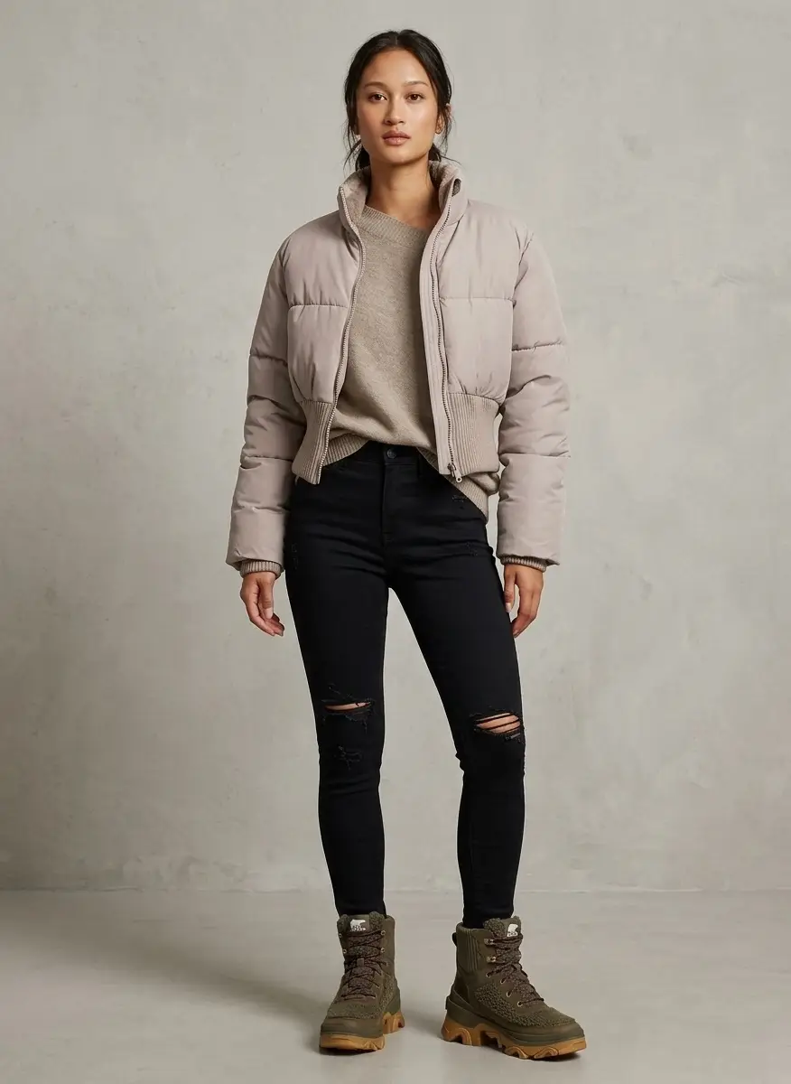 Cordera Taupe Merino Wool Off-Shoulder Sweater 5