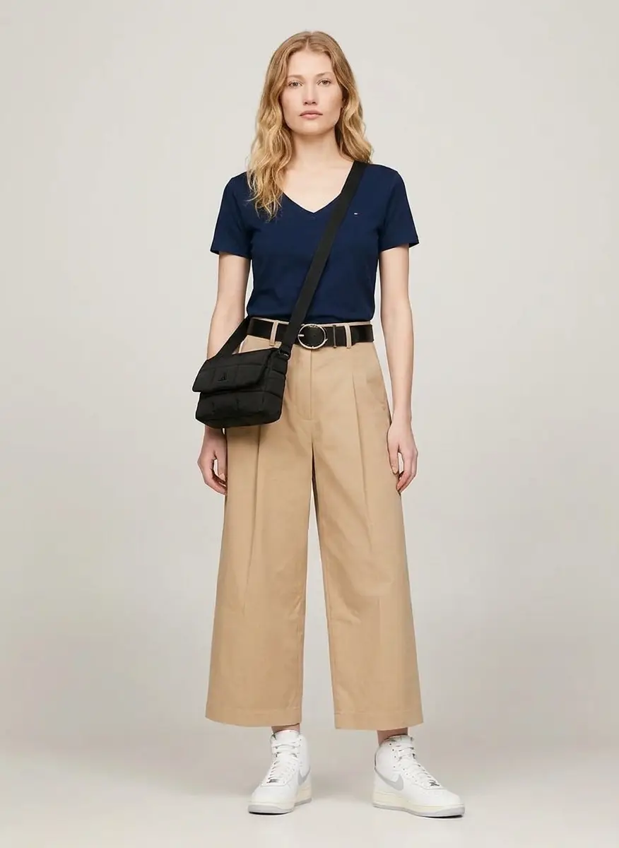 Tommy Hilfiger Women's Rib Slim V-Neck Short-Sleeve T-Shirt 8