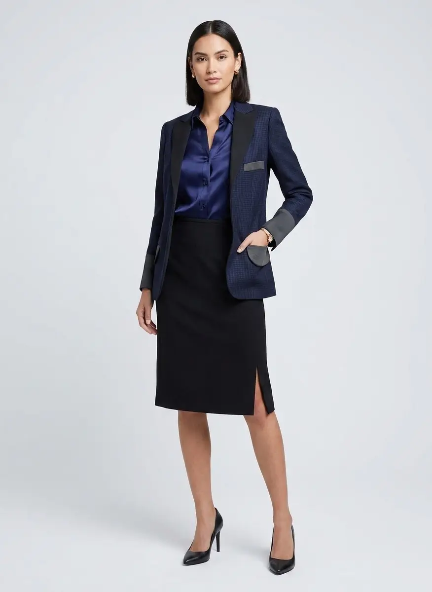 Armani Armani Collezioni Black Crepe Formal Pencil Skirt XL 6