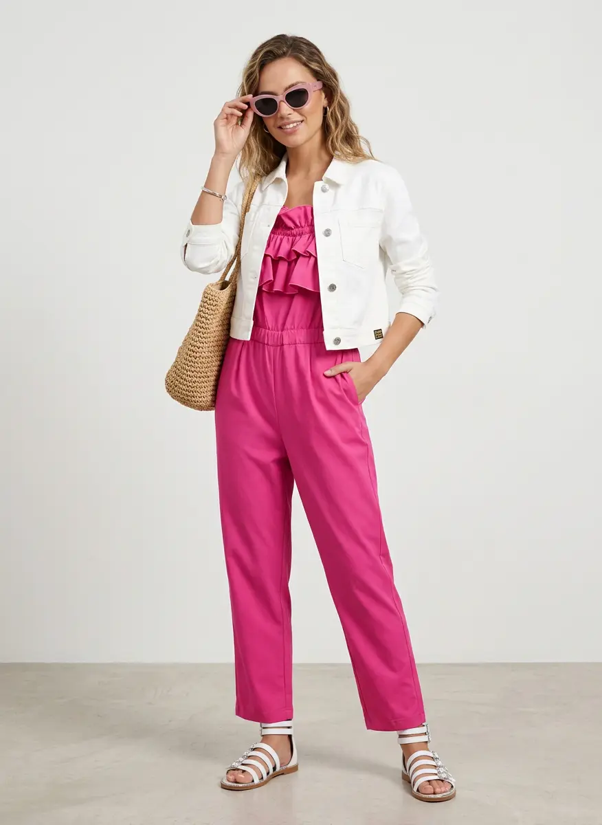 Summer Ruffle & White Denim