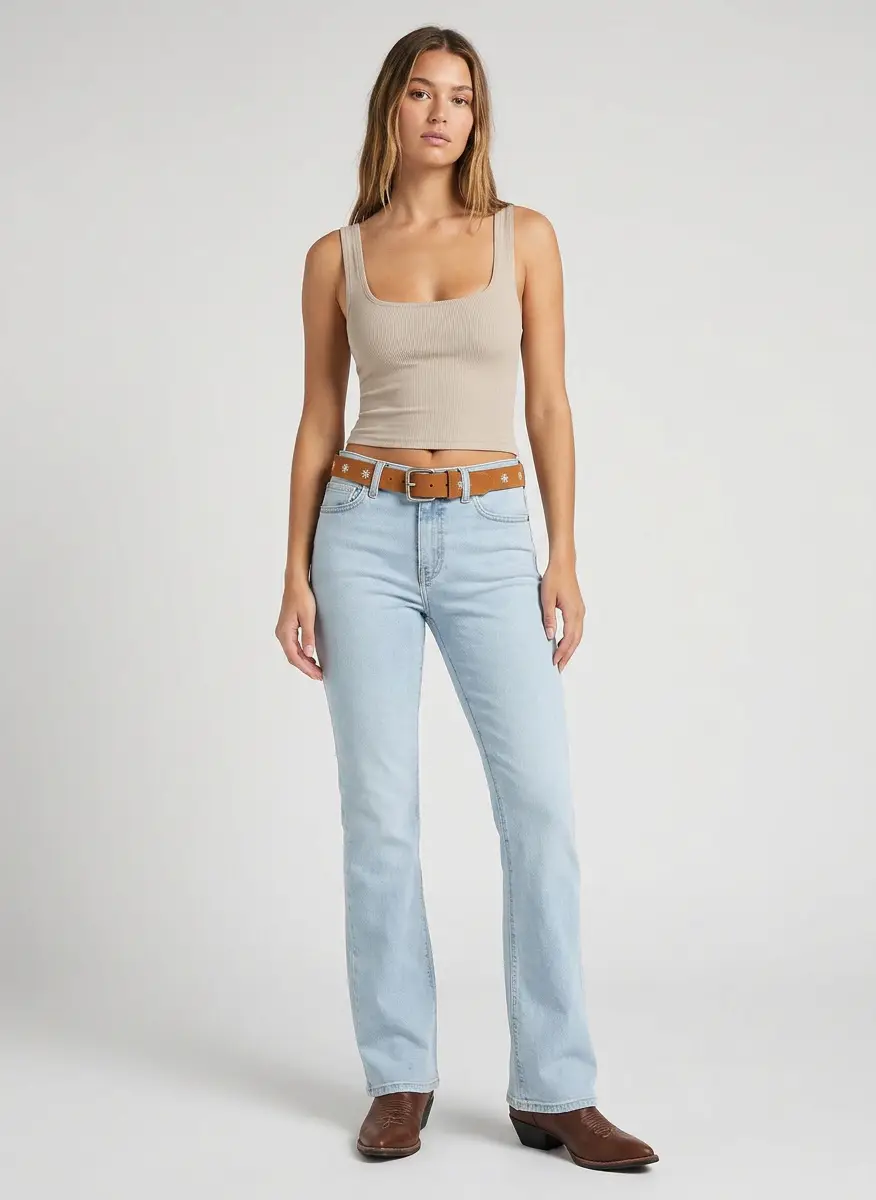 Levi's Women's Casual Floral Embroidered Belt 7