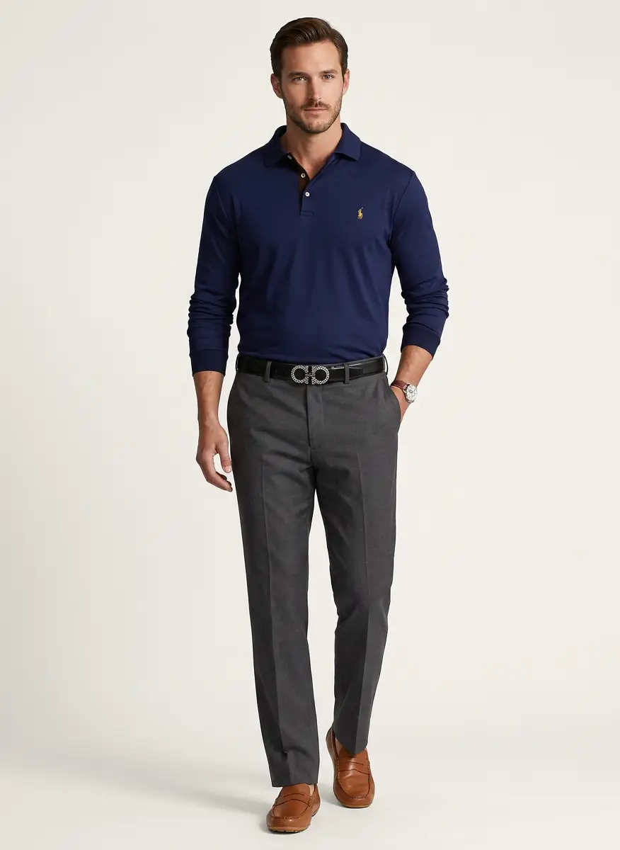 Ralph Lauren Big & Tall Soft Cotton Long Sleeve Polo Shirt 5