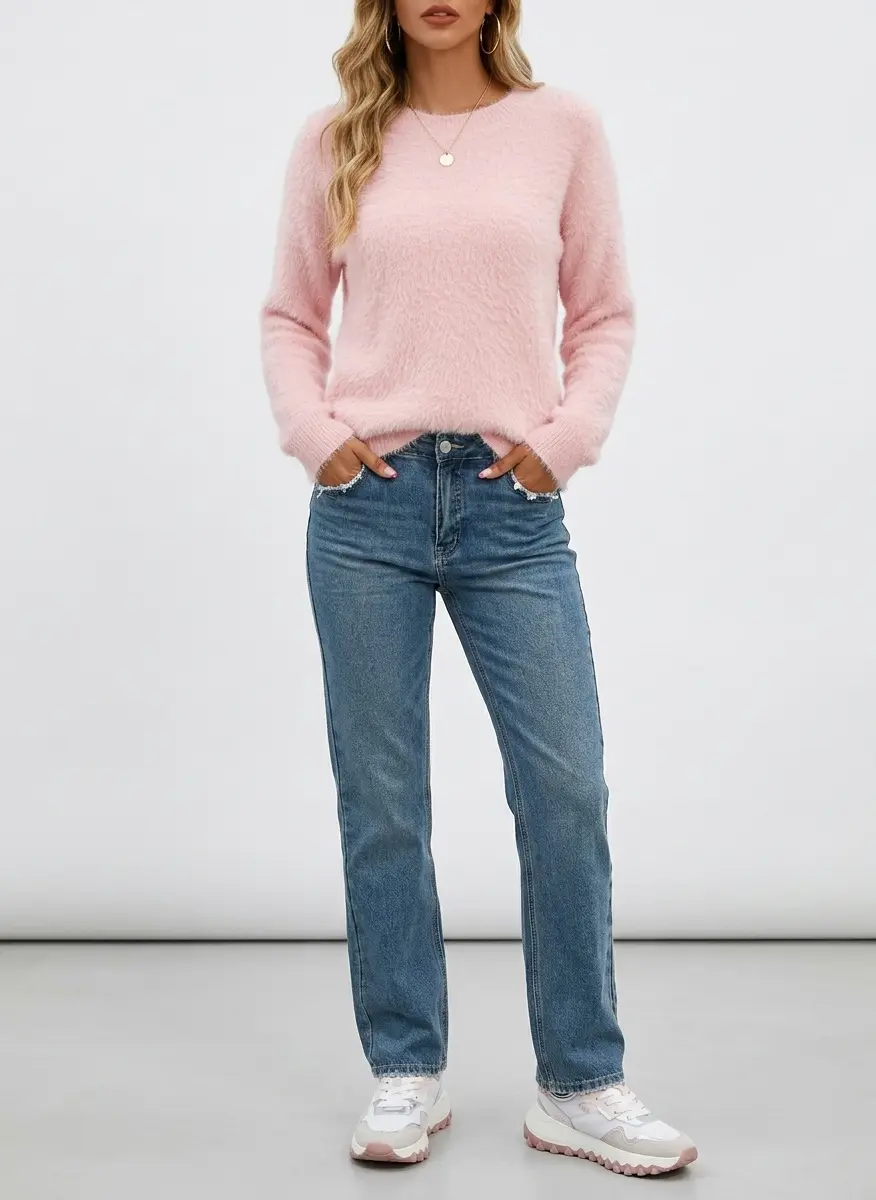 Casual Chic Pink & Denim